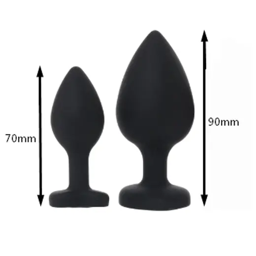 2 Pcs Silicone Jeweled Anal Training Plugs