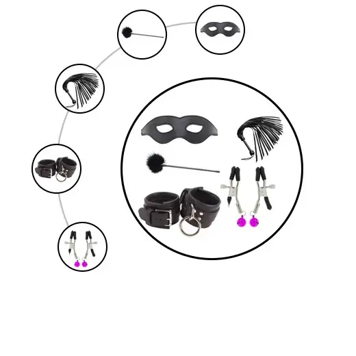 5 Piece Leather Bondage Kit