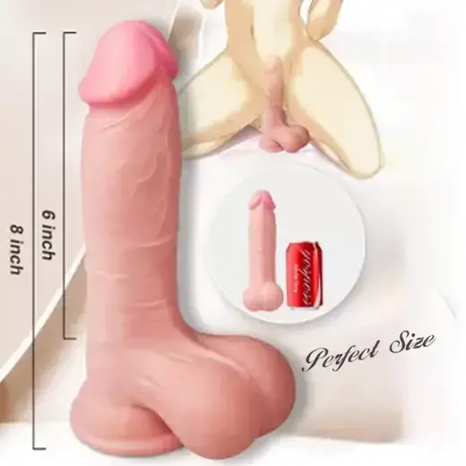 8 Inch Realistic Dildo with Moving Foreskin