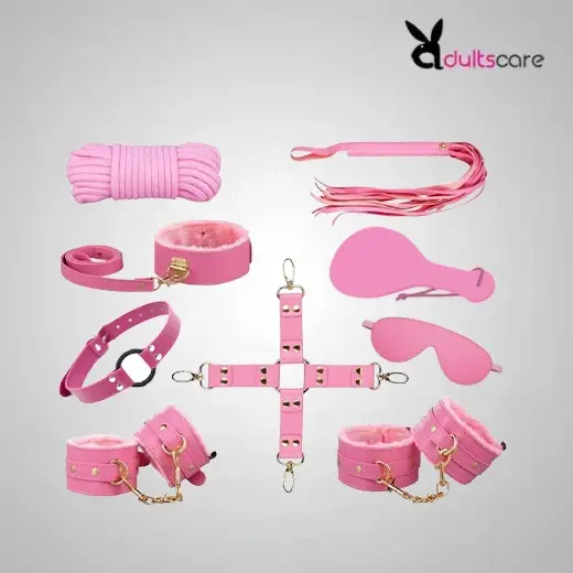 9Pcs Luxury Pink BDSM Kit