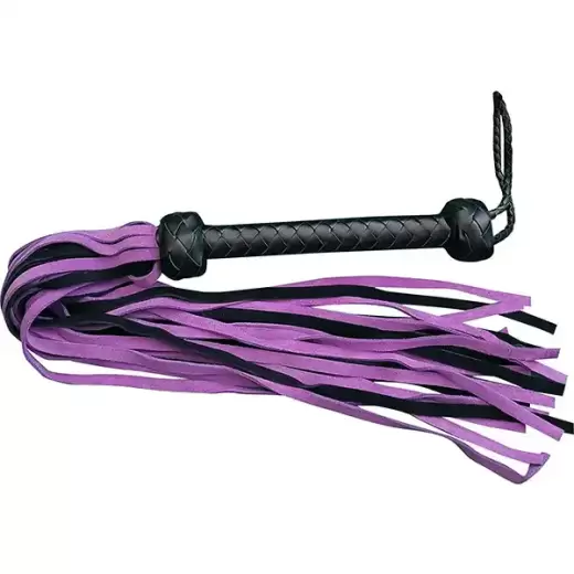 Black Faux Leather Flogger with Purple