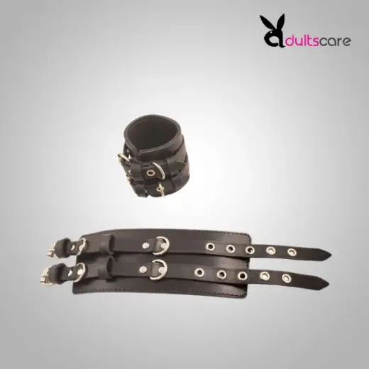 Black Double Buckle Handcuffs