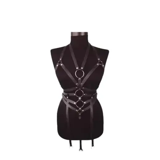 Body Leather Harness Set Bra