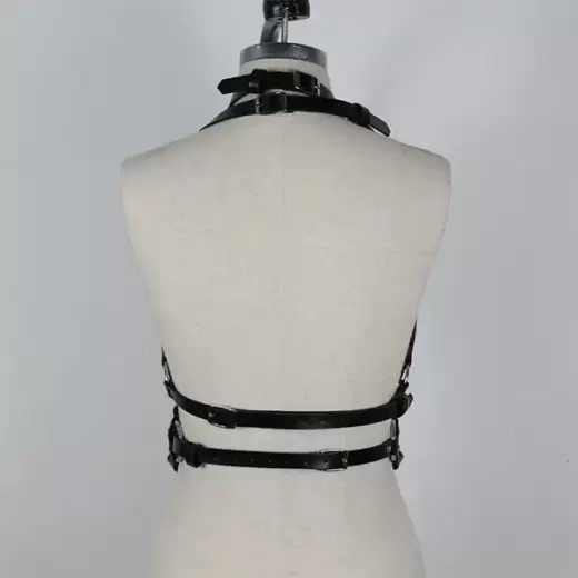 Body Leather Harness Set Bra