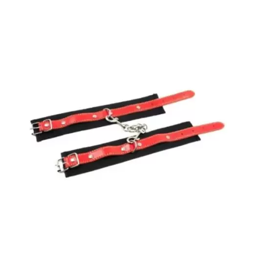 Red/Black Nylon Bondage Wrist Cuffs