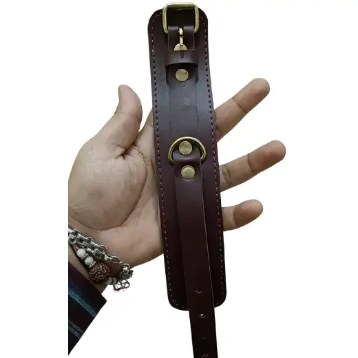 Burgundy Double Buckle Handcuffs