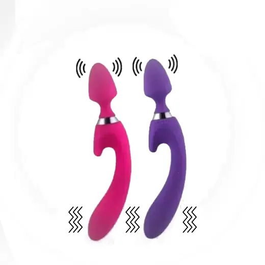 Dual Vibrators G-Spot Woman USB Rechargeable Magic Wand Massager