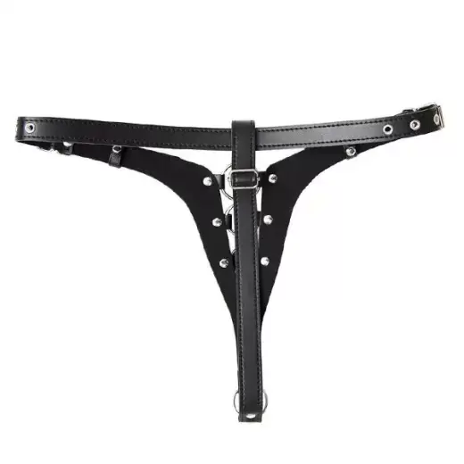 Female Adjustable Chastity belt Leather Bondage Panty