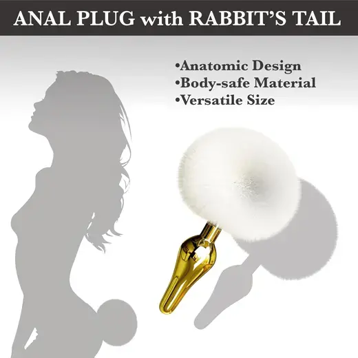 Golden Smooth, Anal Tail Plug for Men and Women