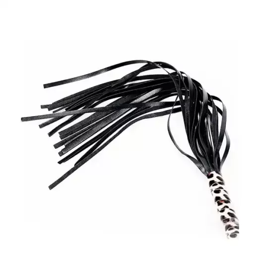 Leather Leopard Grain Hand Shank Whip