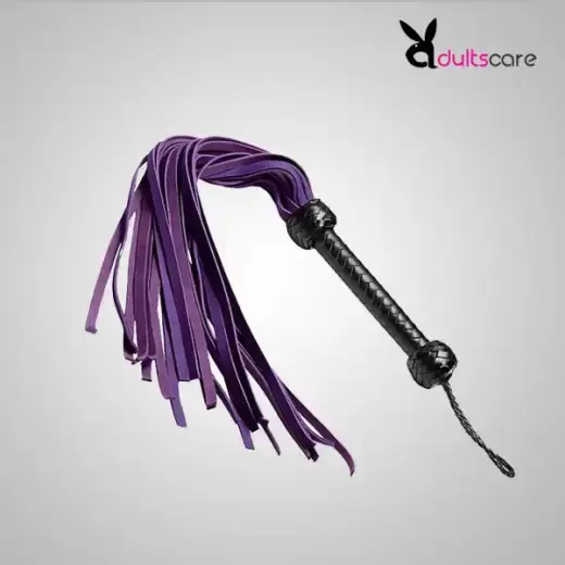 Leather Nubuck Purple Flogger Whip