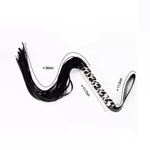 Leather Leopard Grain Hand Shank Whip