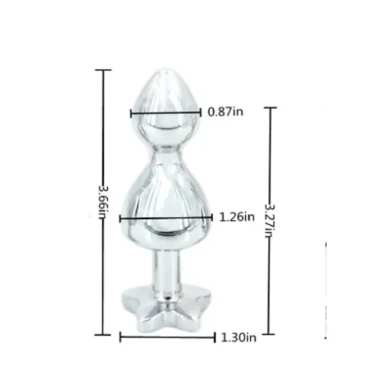 Metal Anal 2 Beads Butt Plug Crystal Diamond Anal Toys