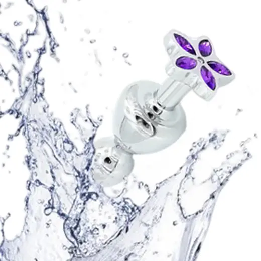 Metal Anal 2 Beads Butt Plug Crystal Diamond Anal Toys