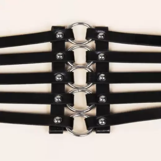 Fetish Necklac 4 Ring Out Wide Belt