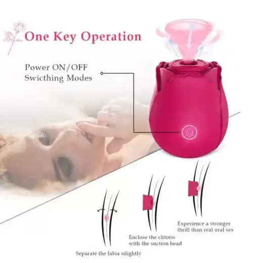 ROSE CLITORAL SUCKING VIBRATOR WITH 7 INTENSE SUCTION NIPPLE STIMULATOR FOR WOMEN