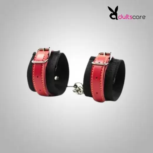 Red/Black Nylon Bondage Wrist Cuffs