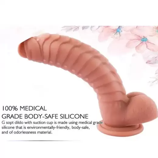 Ribbed Studded Texture Realistic Dildo