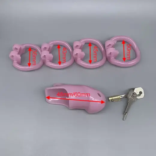 Custom Chastity Cage with 4 Active Sizes Rings