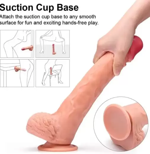 Dual Layered 10 Inch Strong Suction Dildo