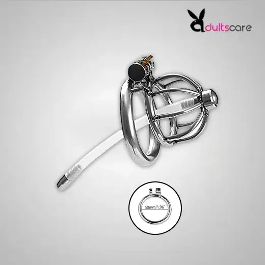Tomi Stainless Steel Male Chastity Cock Cage With Urethral Tube For Men