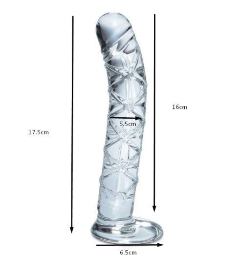 PENIS GLASS DILDO (TRANSPARENT)