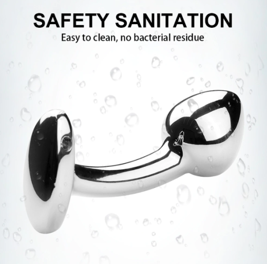 Stainless Steel Anal Plug Curved Sex Toys Women Men G-spot Dildo Butt Plug