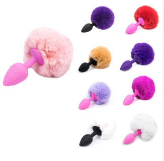 Silicon Anal Plug With Rabbit Tail