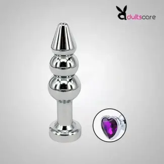 3 Bead Steel Heart shape Butt Plug