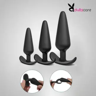 3 Pcs Silicone Unisex Butt Plug Training Set