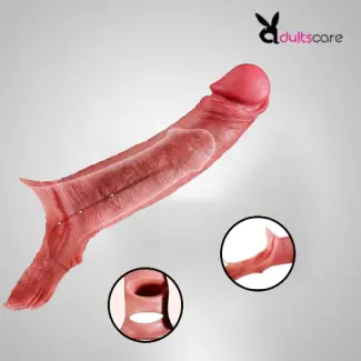 6 Inch Soft Silicone Penis Extender Sleeve with Cock Ring