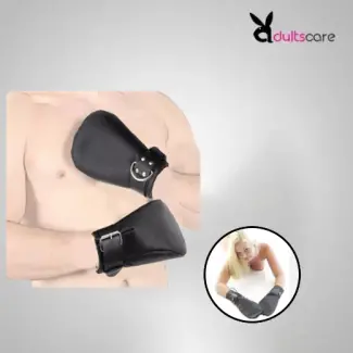 Unisex Leather BDSM Bondage Pet Role Play Gloves