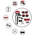9Pcs Luxury Black/Red BDSM Kit