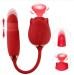 Multispeed Rose Clit Licking Vibrator With Dildo